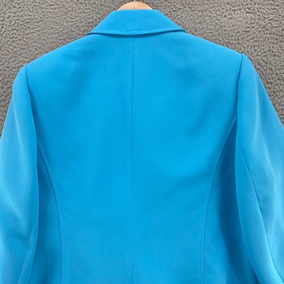 Jones Studio Blazer Womens 14W Plus Blue Button Up Notch Lapel Jacket Career - Picture 4 of 9